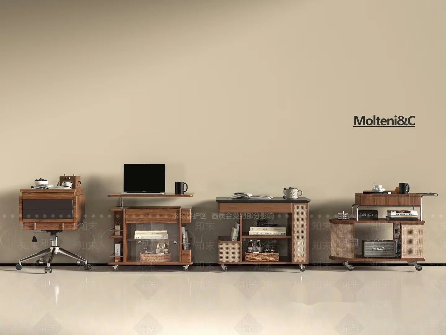 Office Furniture Set 3D Model – 14111 – VRAY Render