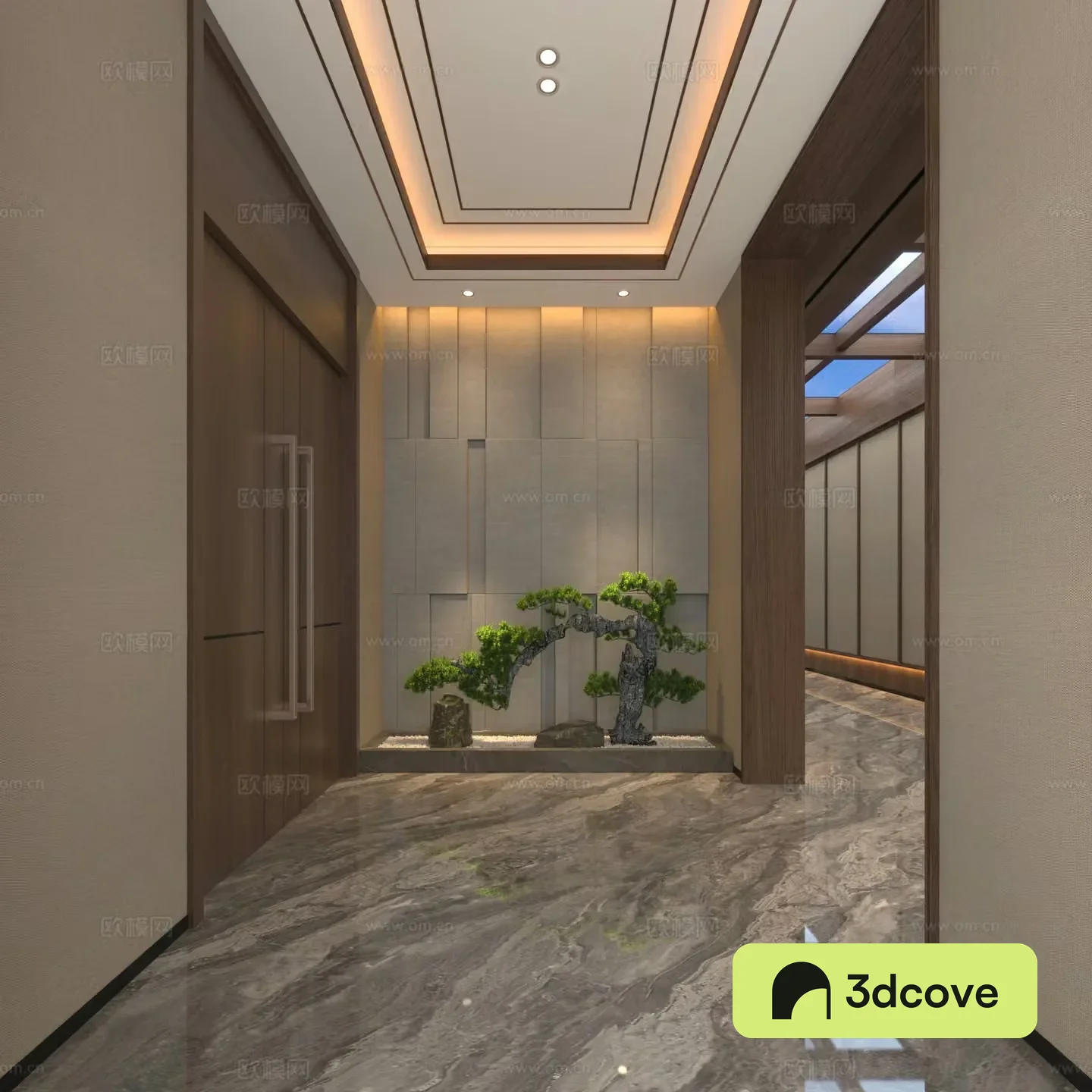 New Chinese style 3D model of corridor