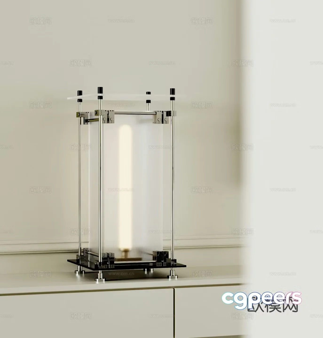 Glass table lamp 3d model