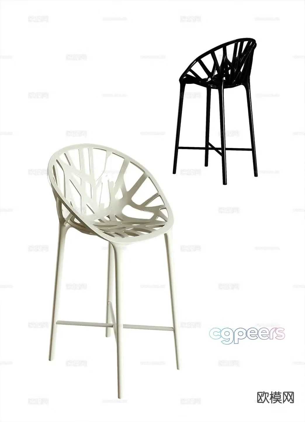 Modern bar stool bar stool high stool 3d model