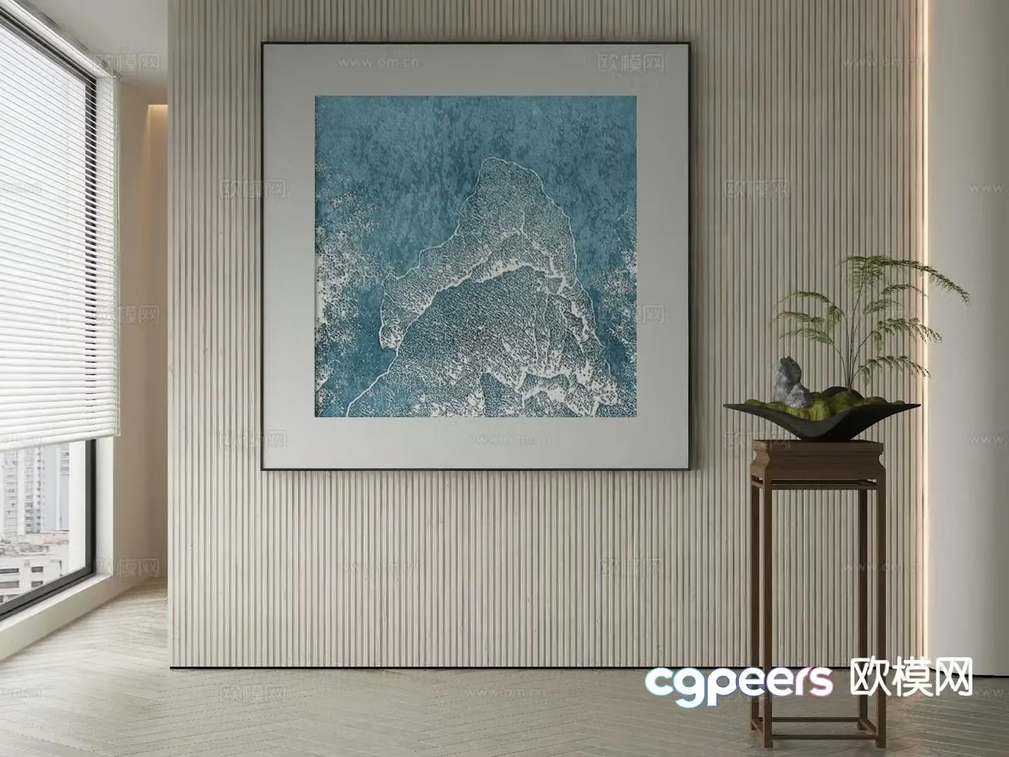 New Chinese style art painting texture painting decorative painting 3D model