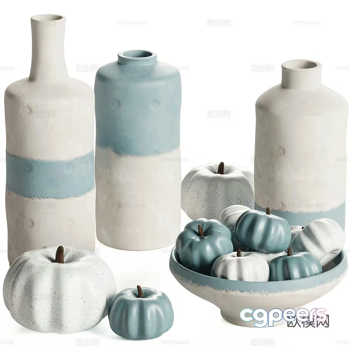 New Chinese Pottery Barn Mallory Clay pot vase 3D model