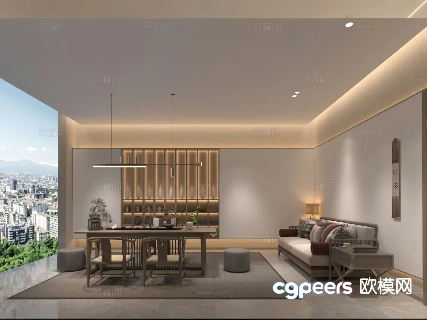 New Chinese tea room 3d model