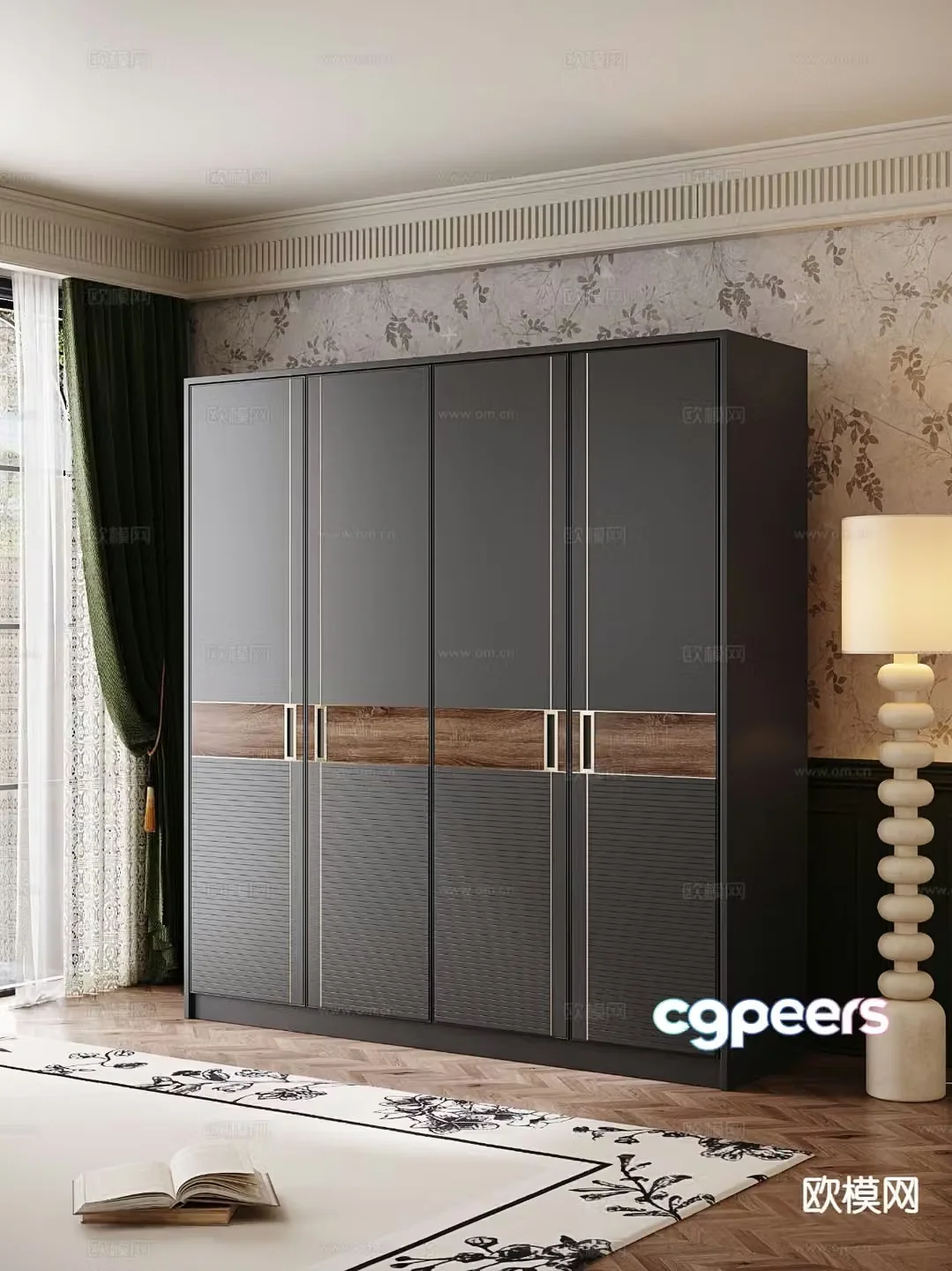 Medieval style wardrobe 3d model
