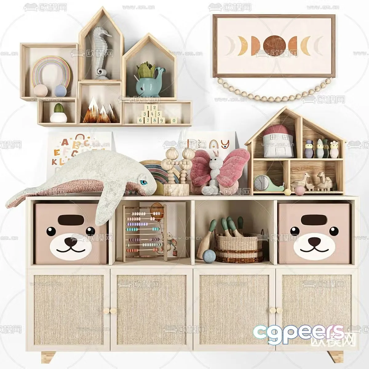 Children’s cabinet storage cabinet 3d model