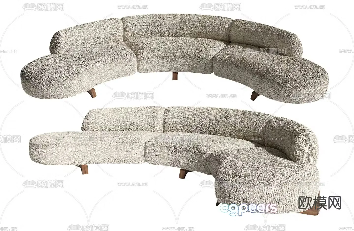 Modern curved sofa multi-person sofa 3d model