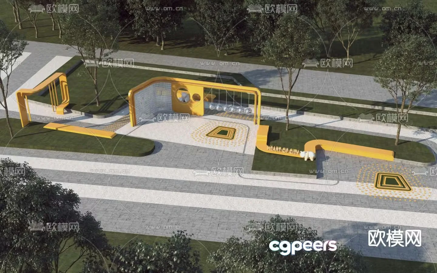 Park landscape 3d model