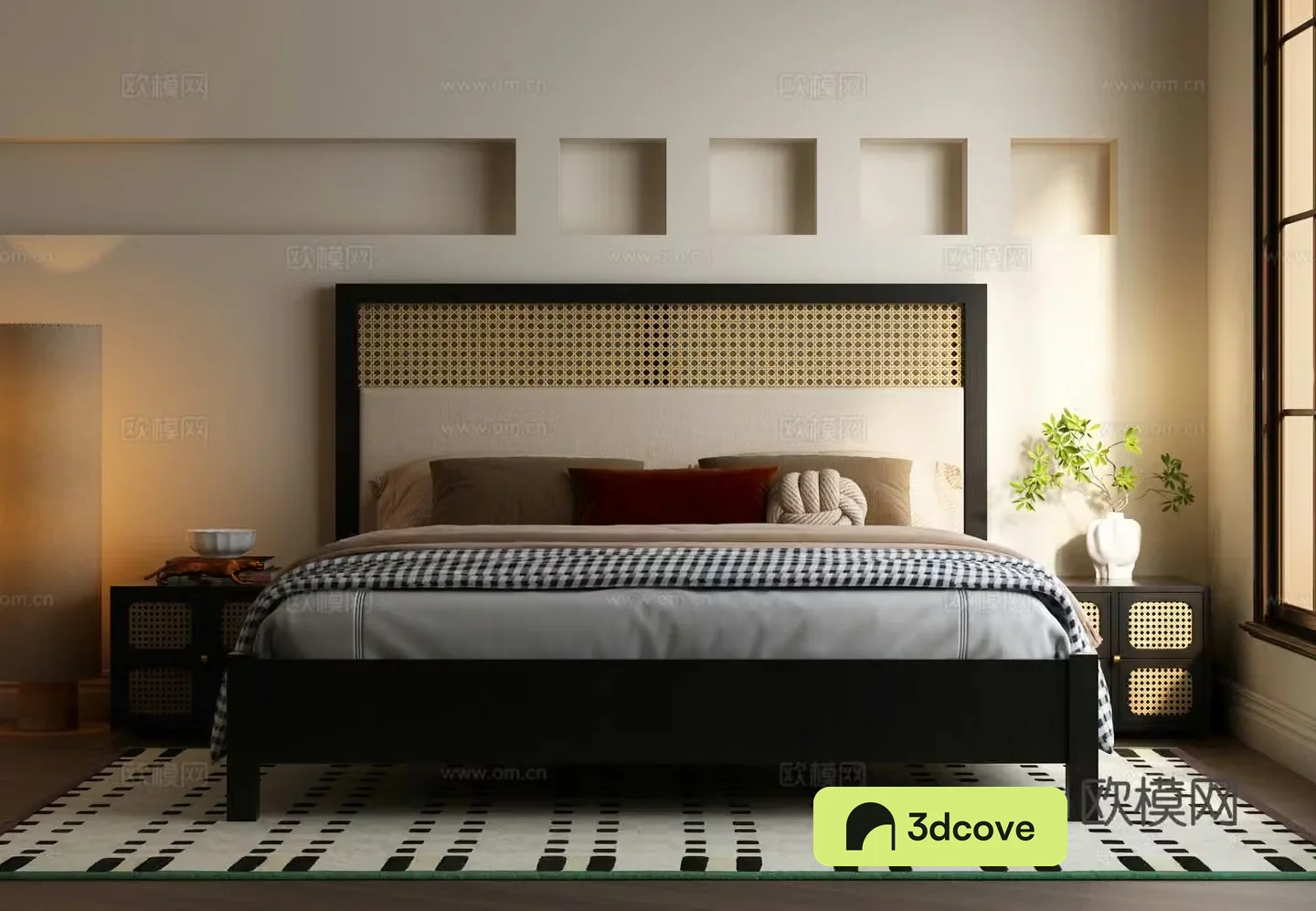 Modern medieval style bedroom Modern medieval style double bed