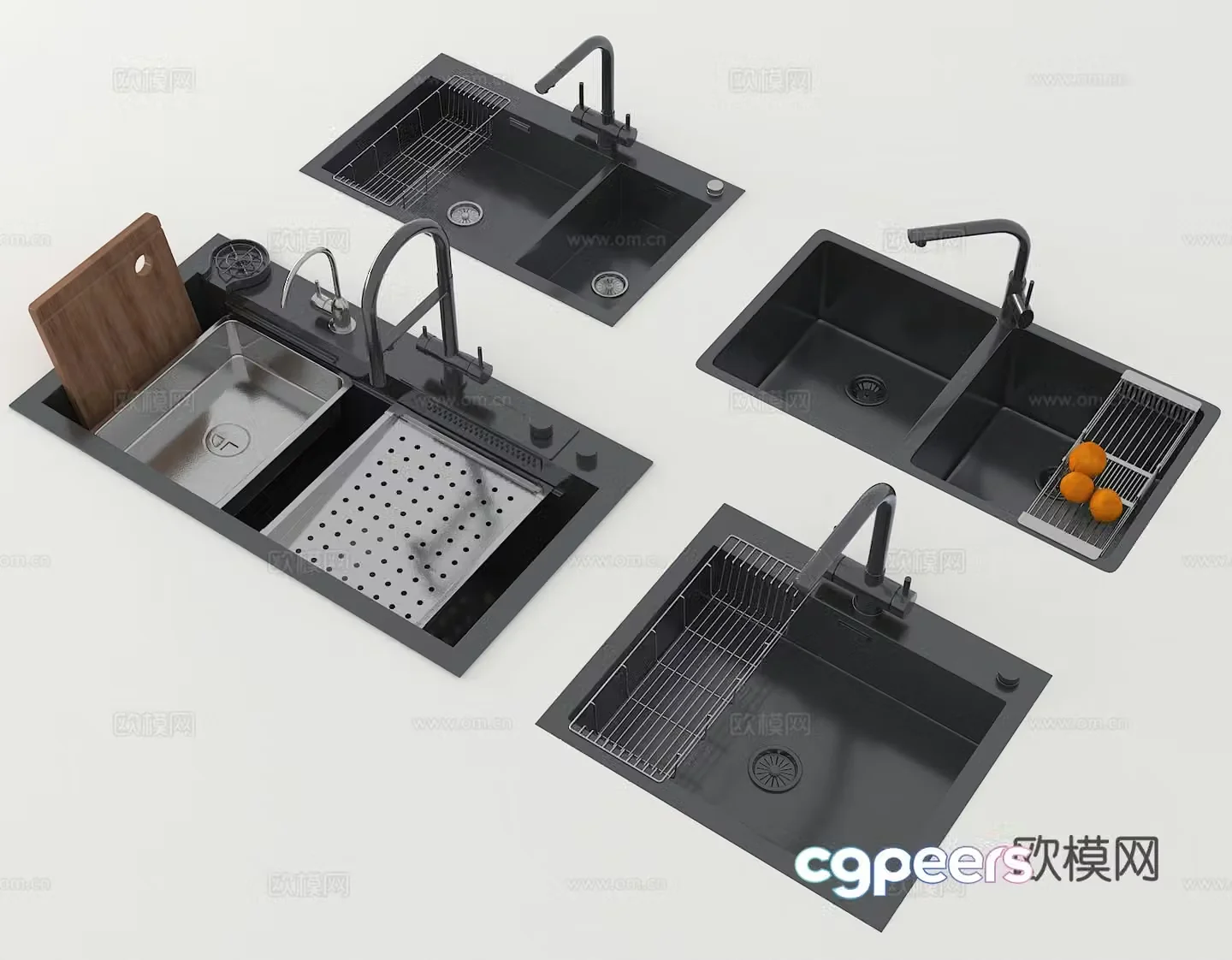 Modern sink Kitchen sink Built-in sink Washing basin 3D model