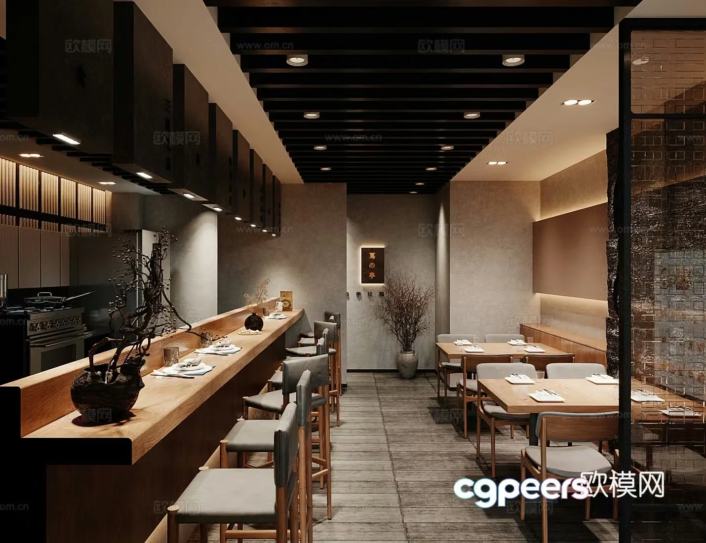 New Medium-style Nikkei Restaurant Sushi Restaurant Izakaya 3D Model