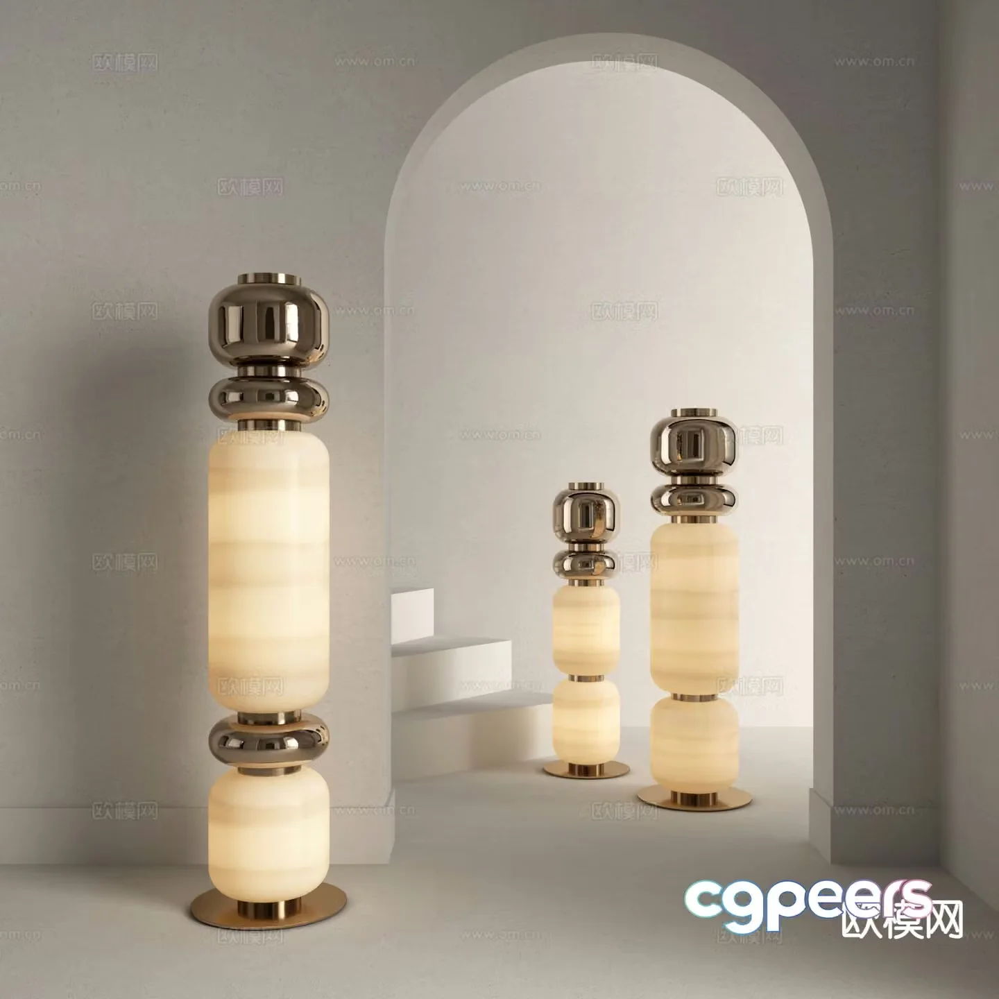 Light luxury floor lamp 3D model