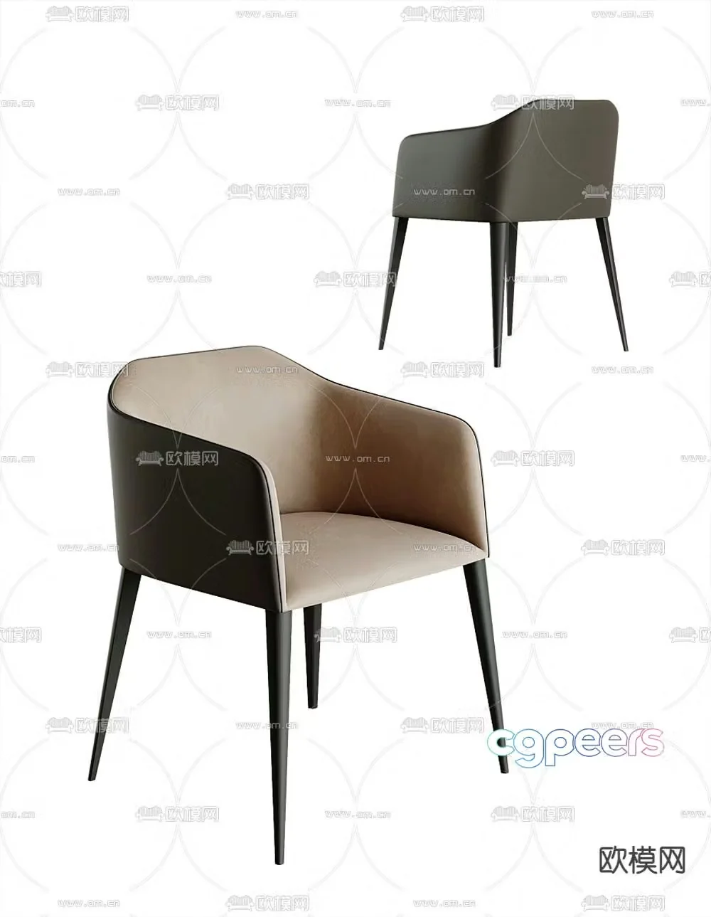 Leather chair Dining chair 3d model