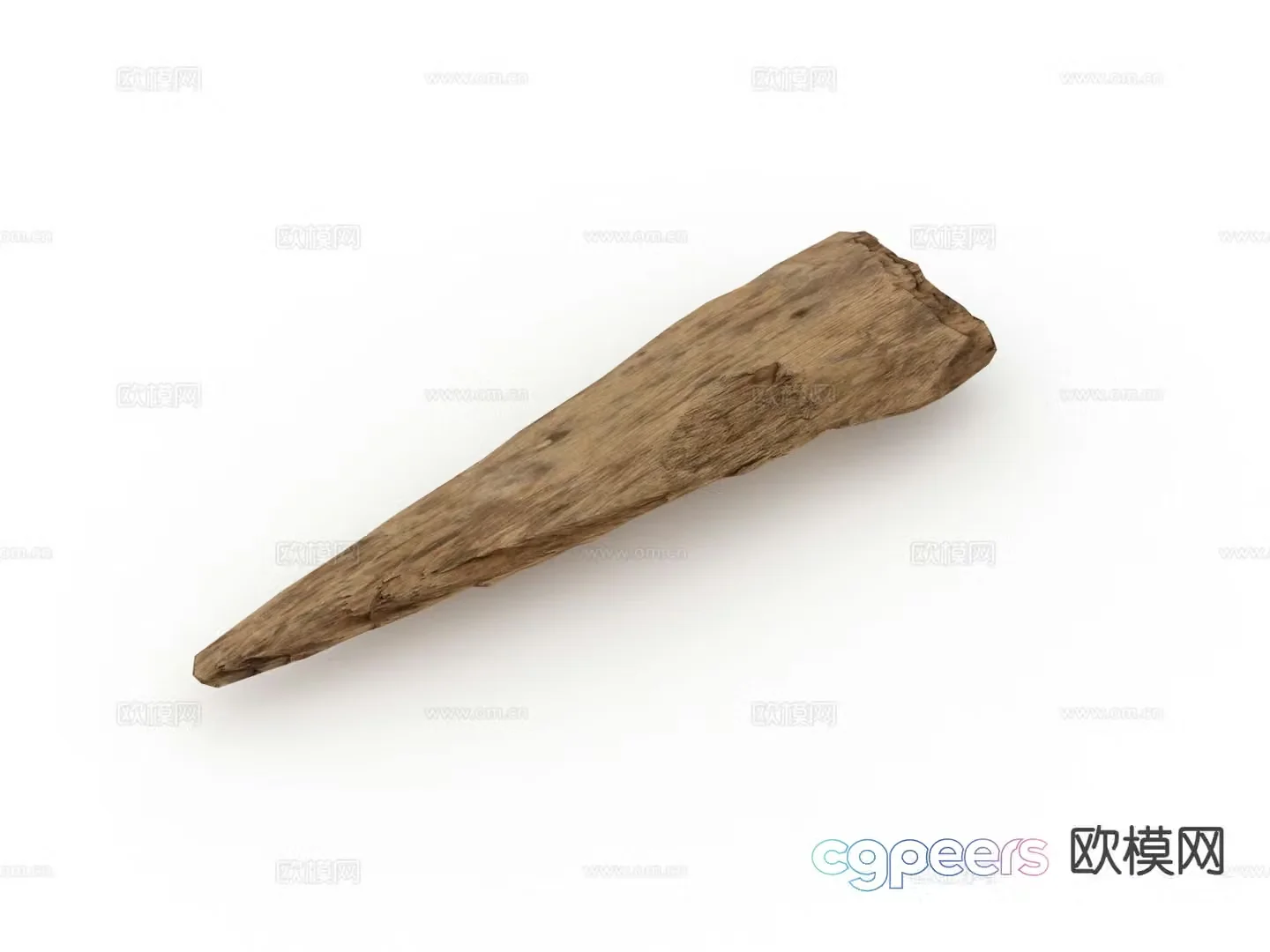 wood stick wooden wedge 3d model