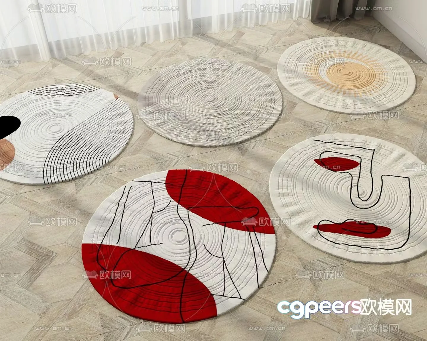 3d model of circular carpet