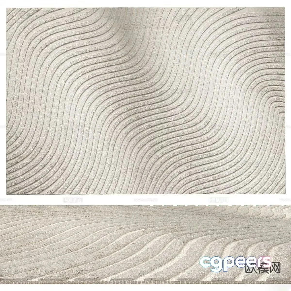square carpet striped carpet 3d model