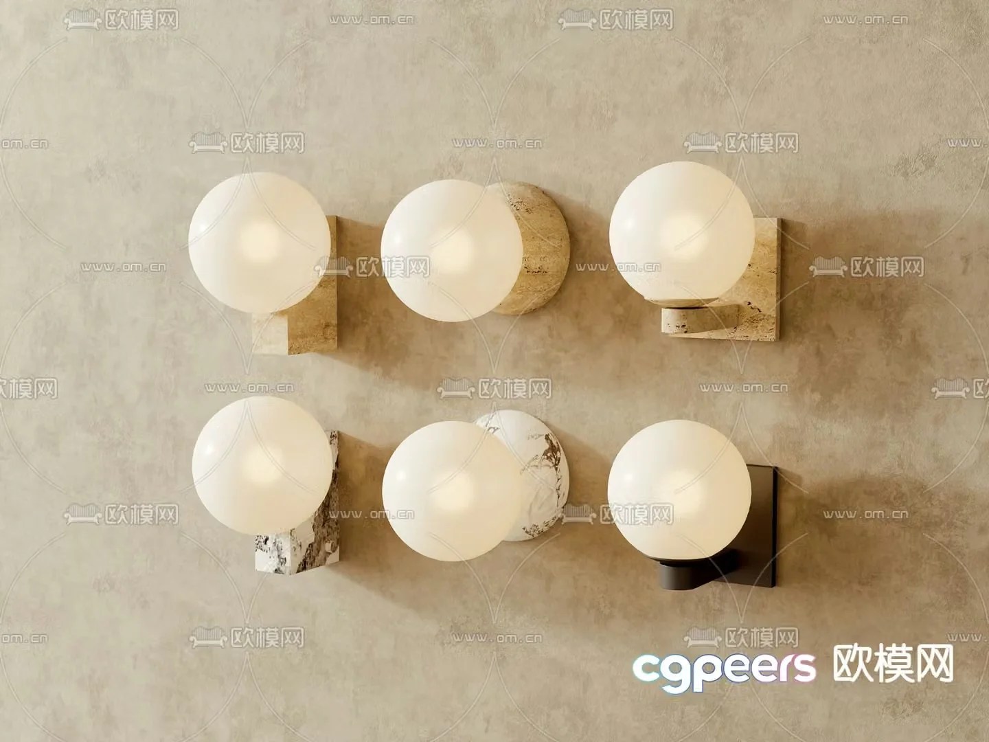 Cream style wall lamp 3d model
