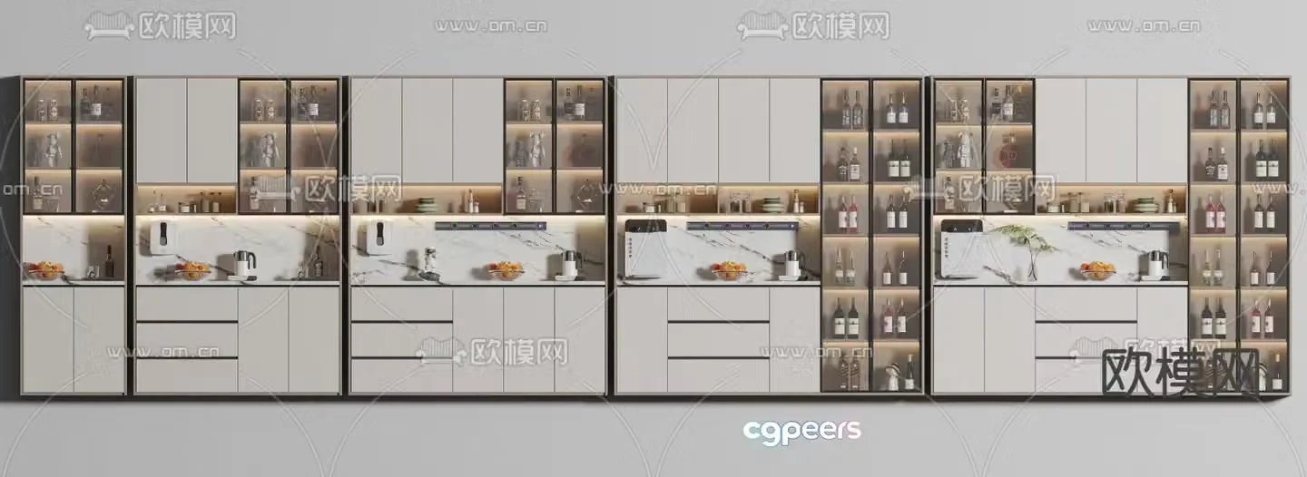 Modern wine cabinet 3d model
