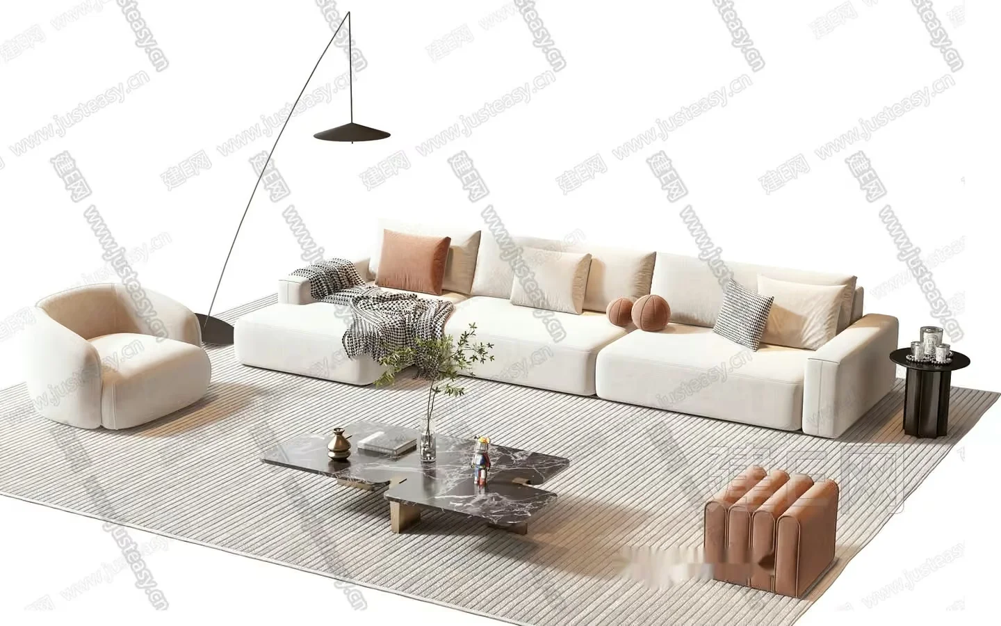 Modern Living Room 3D Model – 17881 – VRAY Render