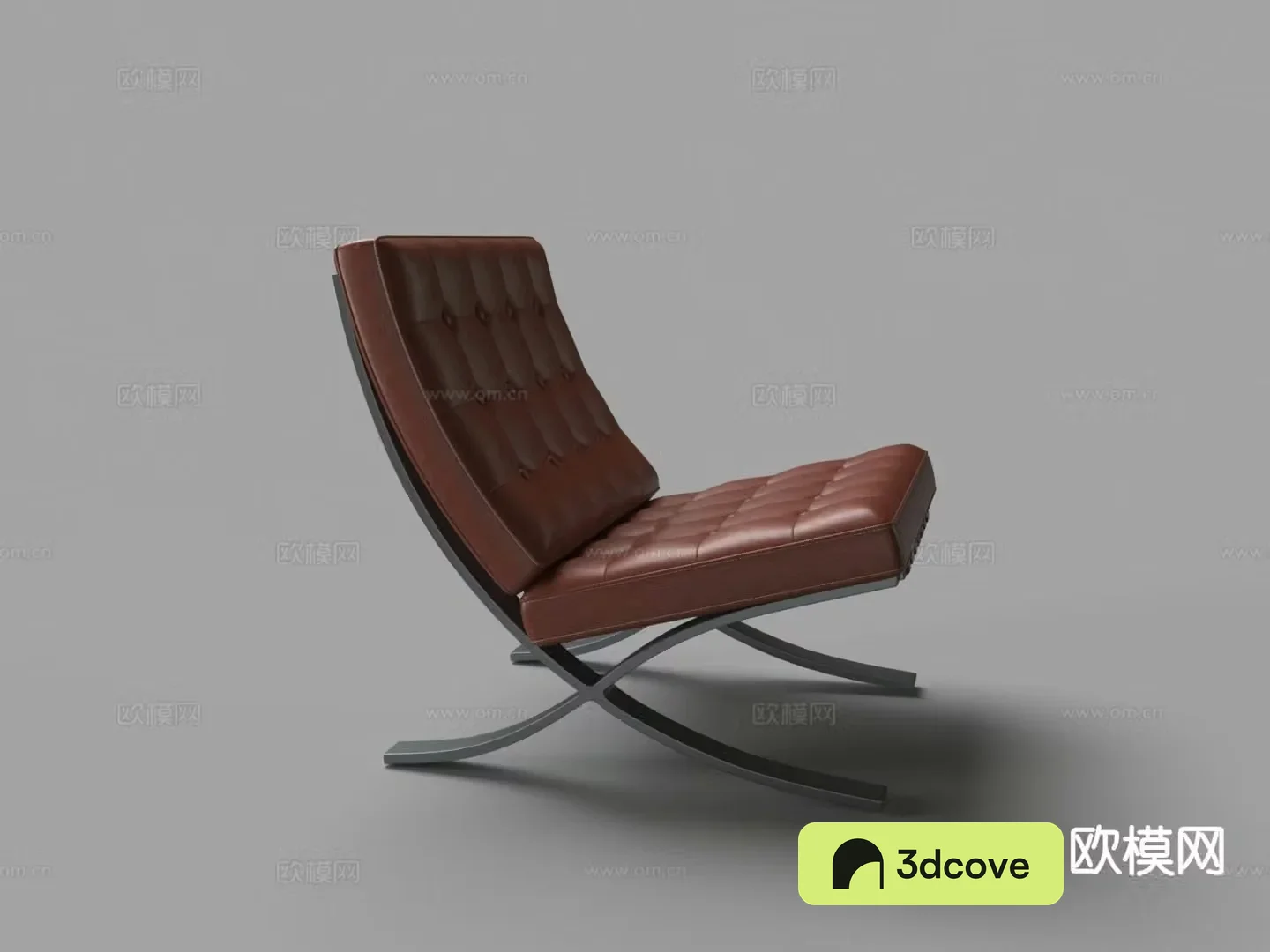Modern Leather Chair Stitched Lounge Chair