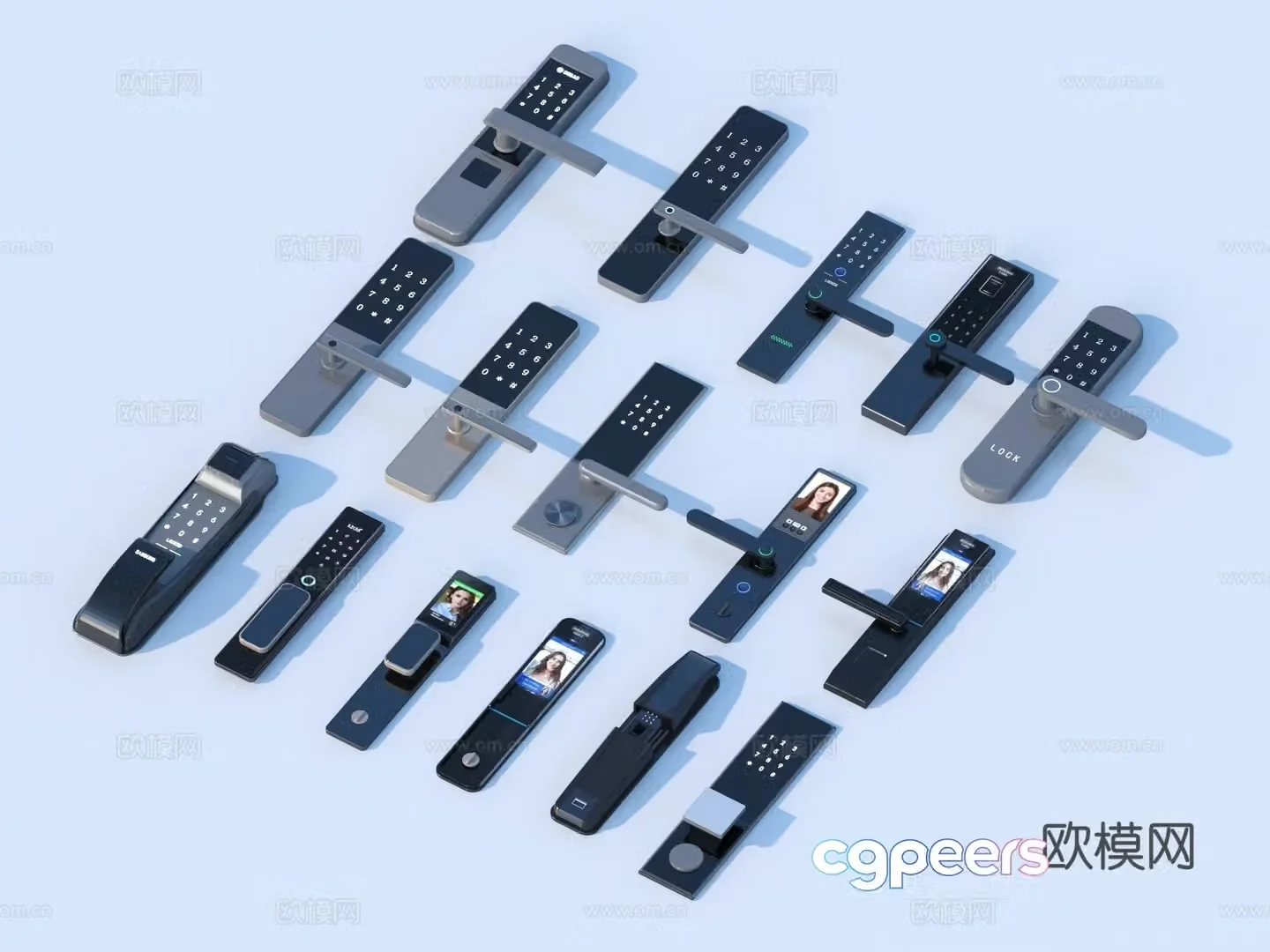 Smart lock Fingerprint lock Password lock 3d model