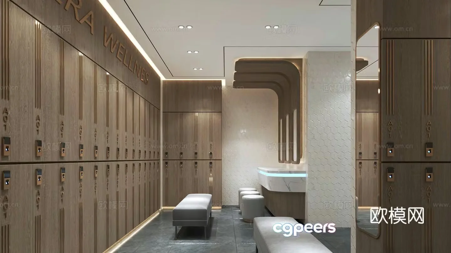 Modern locker room 3d model