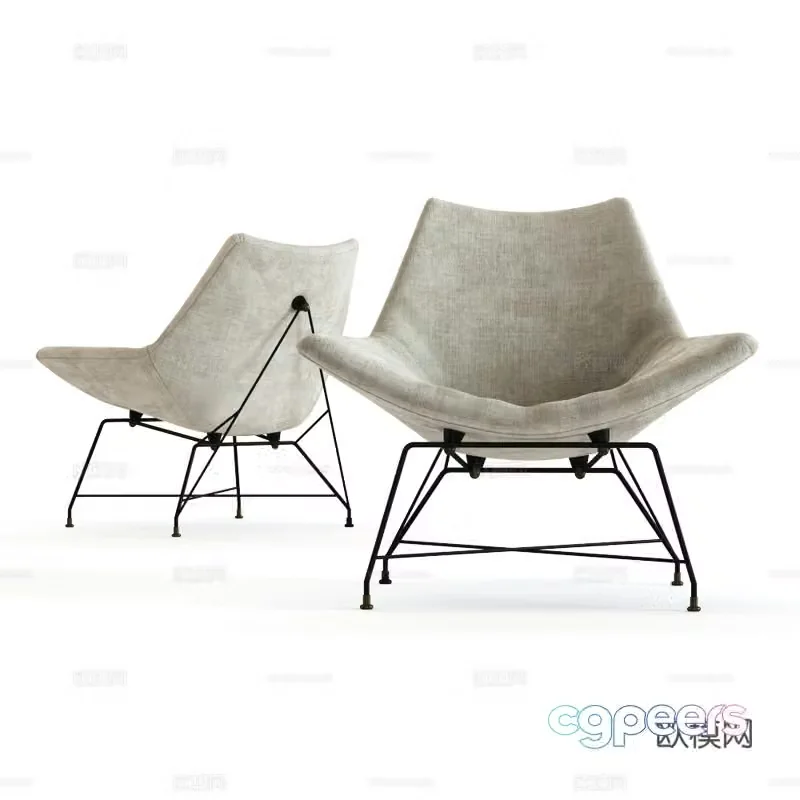 Modern chair leisure chair cloth chair 3d model