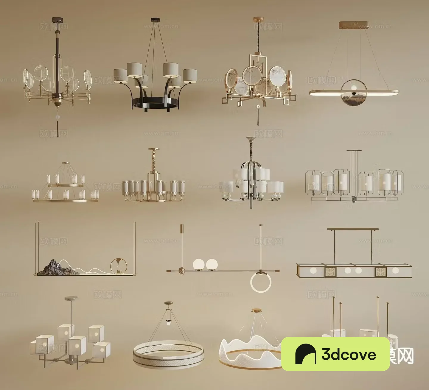 New Chinese style chandelier multi-head chandelier mountain chandelier