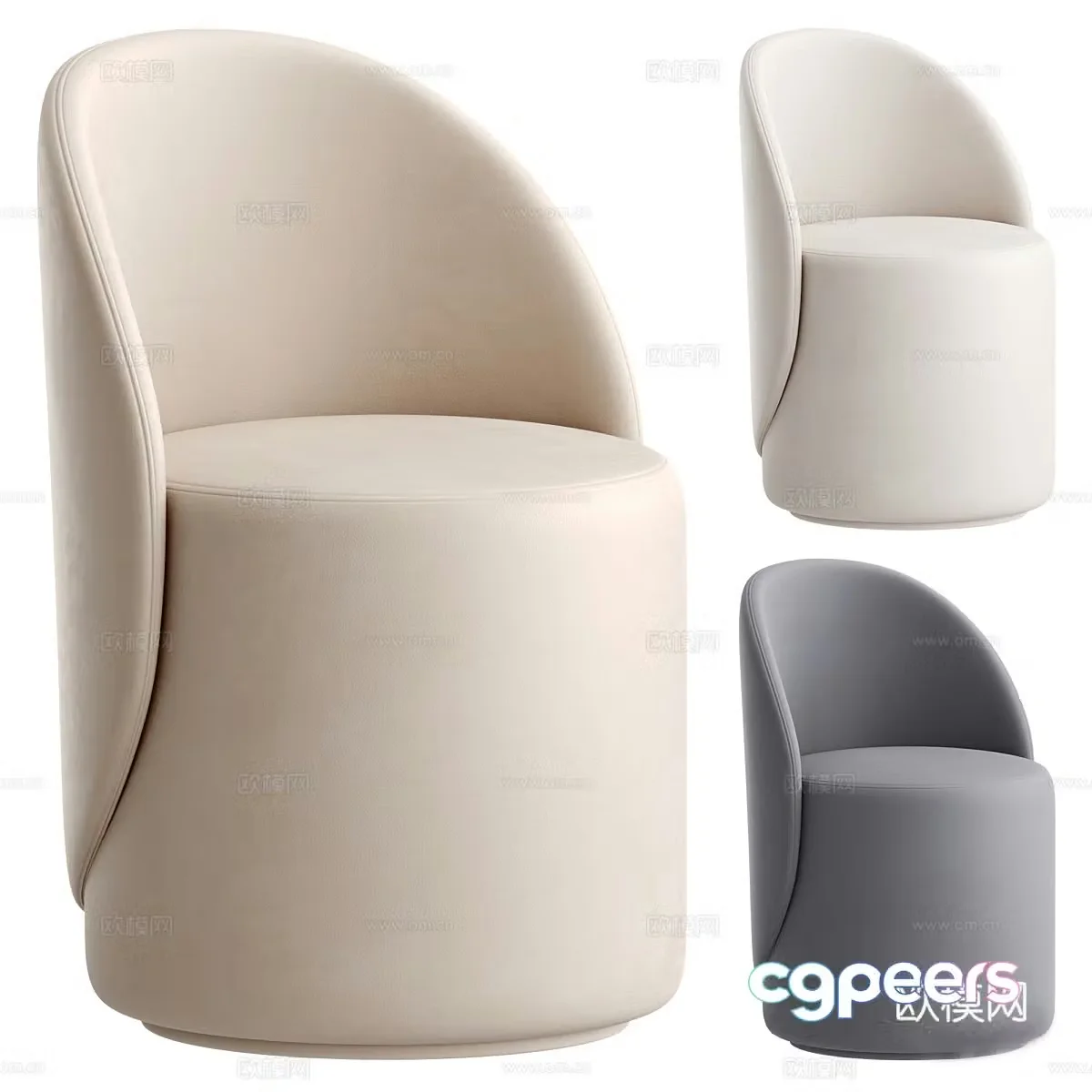 Modern sofa stool 3D model