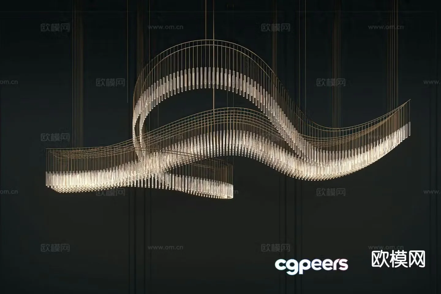 Modern crystal chandelier 3d model