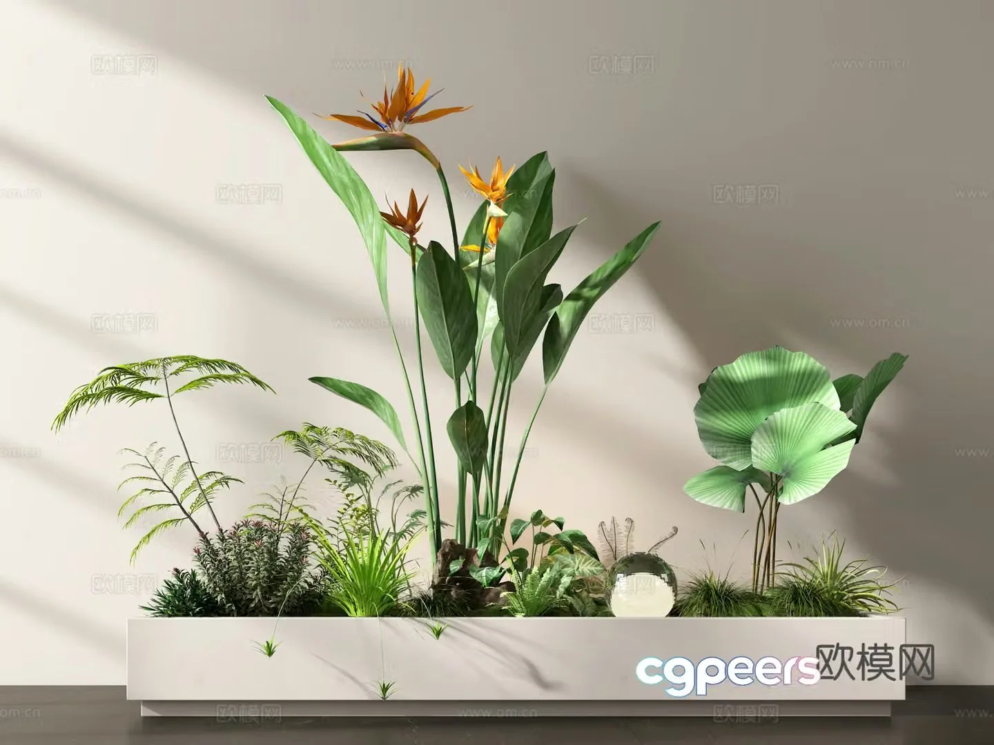 Green plants plant pile plant combination courtyard landscape landscape sketch interior landscape flower bed 3D model