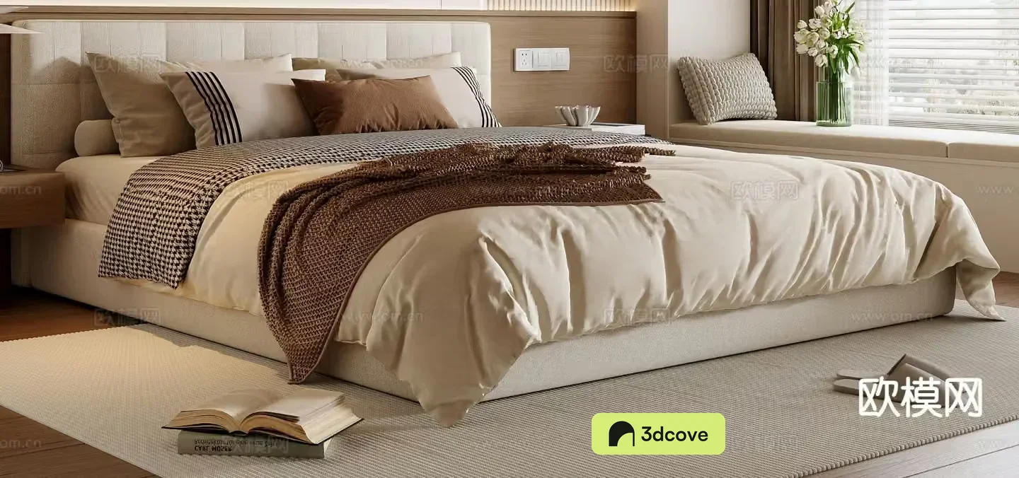 Cream style double bed
