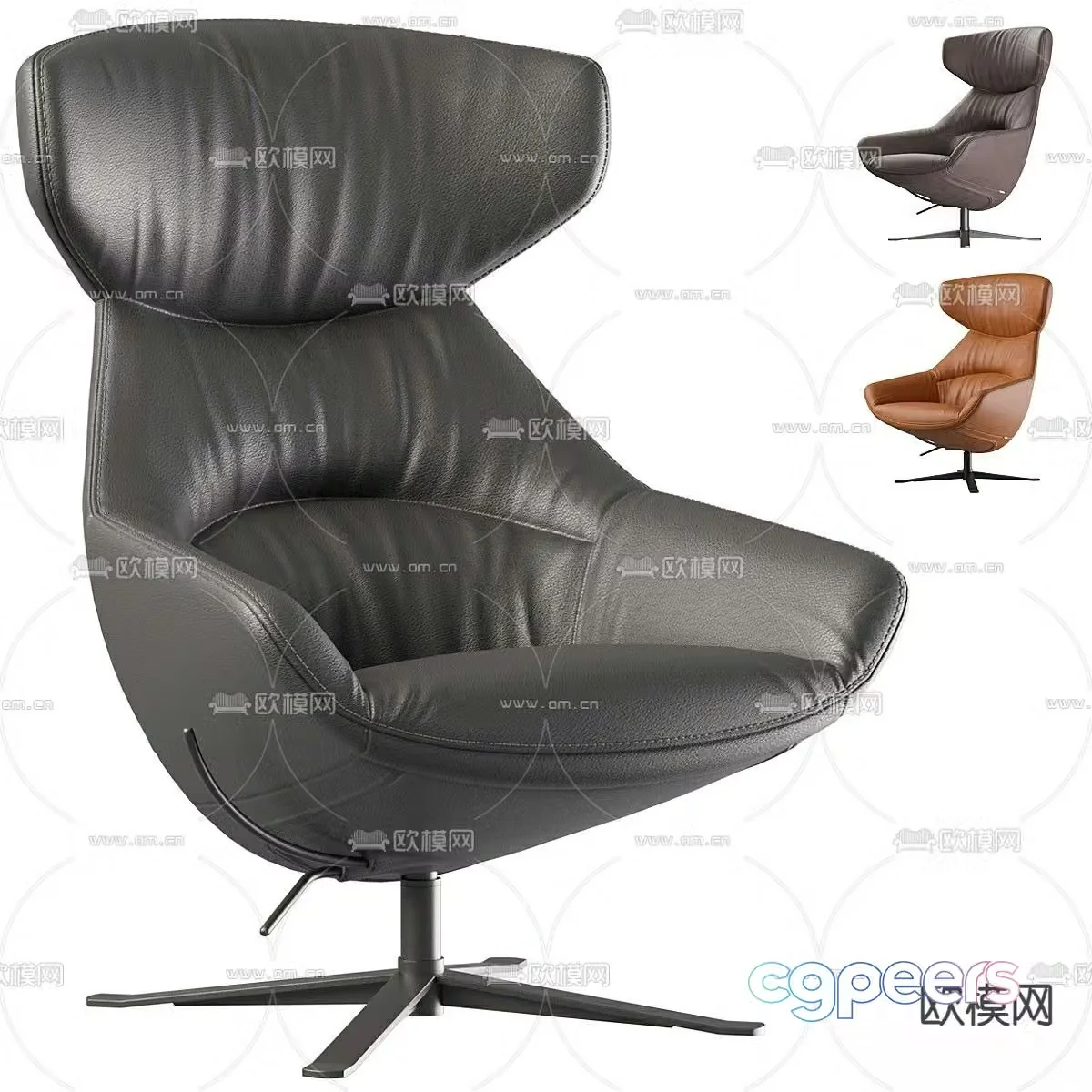 Leather office chair executive chair boss chair 3d model