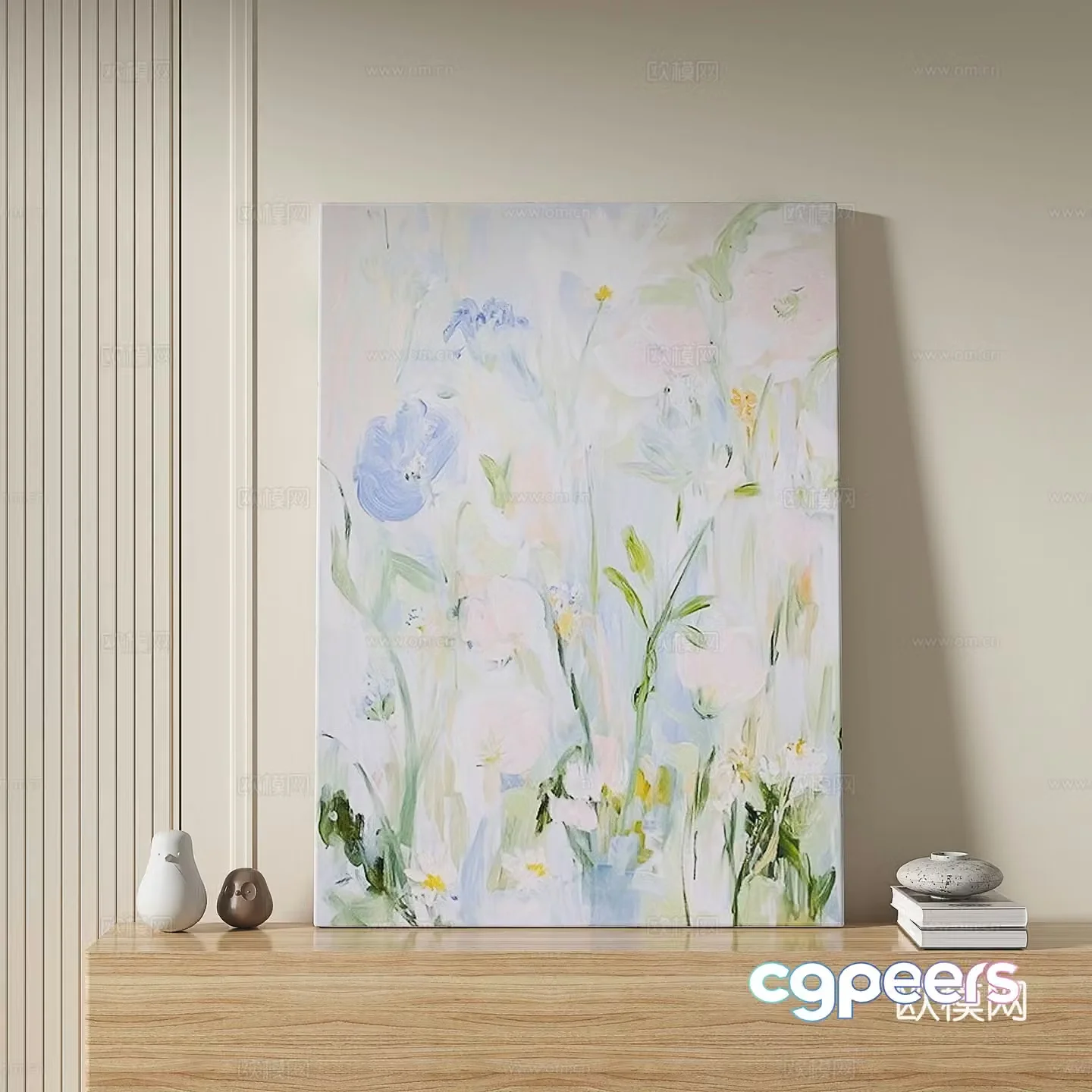 Modern minimalist abstract decorative painting 3d model