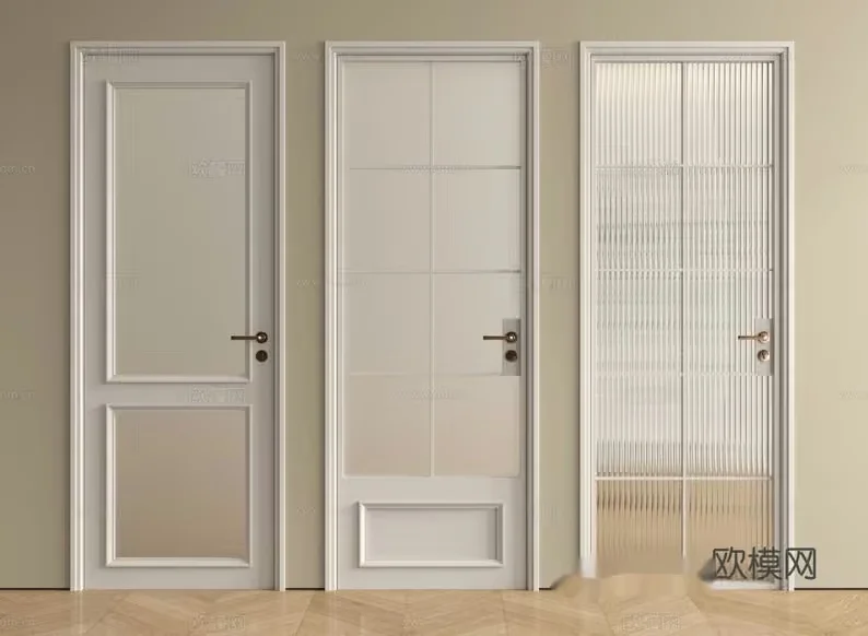 Modern White Doors 3D Model – 7060 – VRAY Render