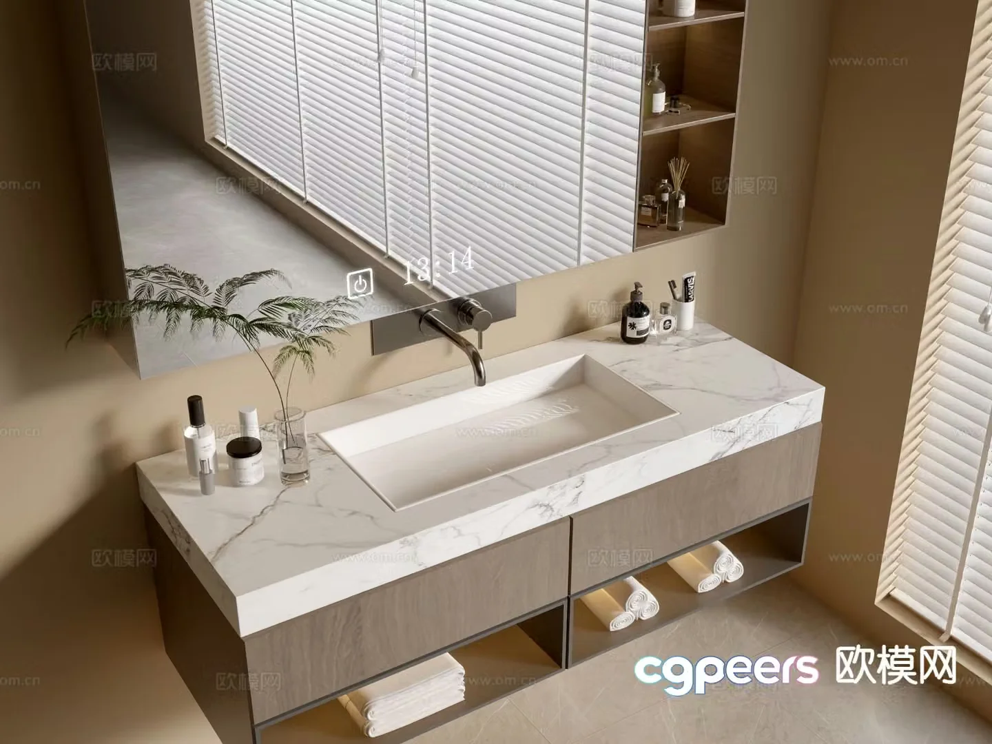 Modern bathroom cabinet bathroom basin bathroom accessories 3d model