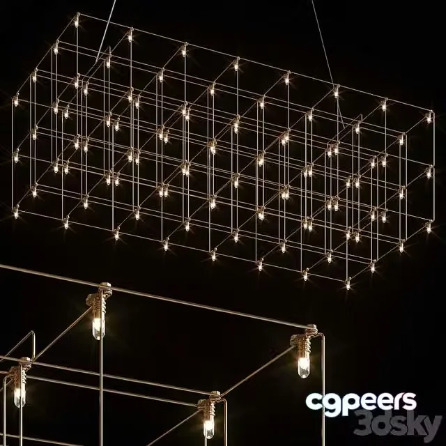3ds Max Free – QUASAR UNIVERSE SQUARE DOUBLE SUSPENSION LAMP 87,5 cm