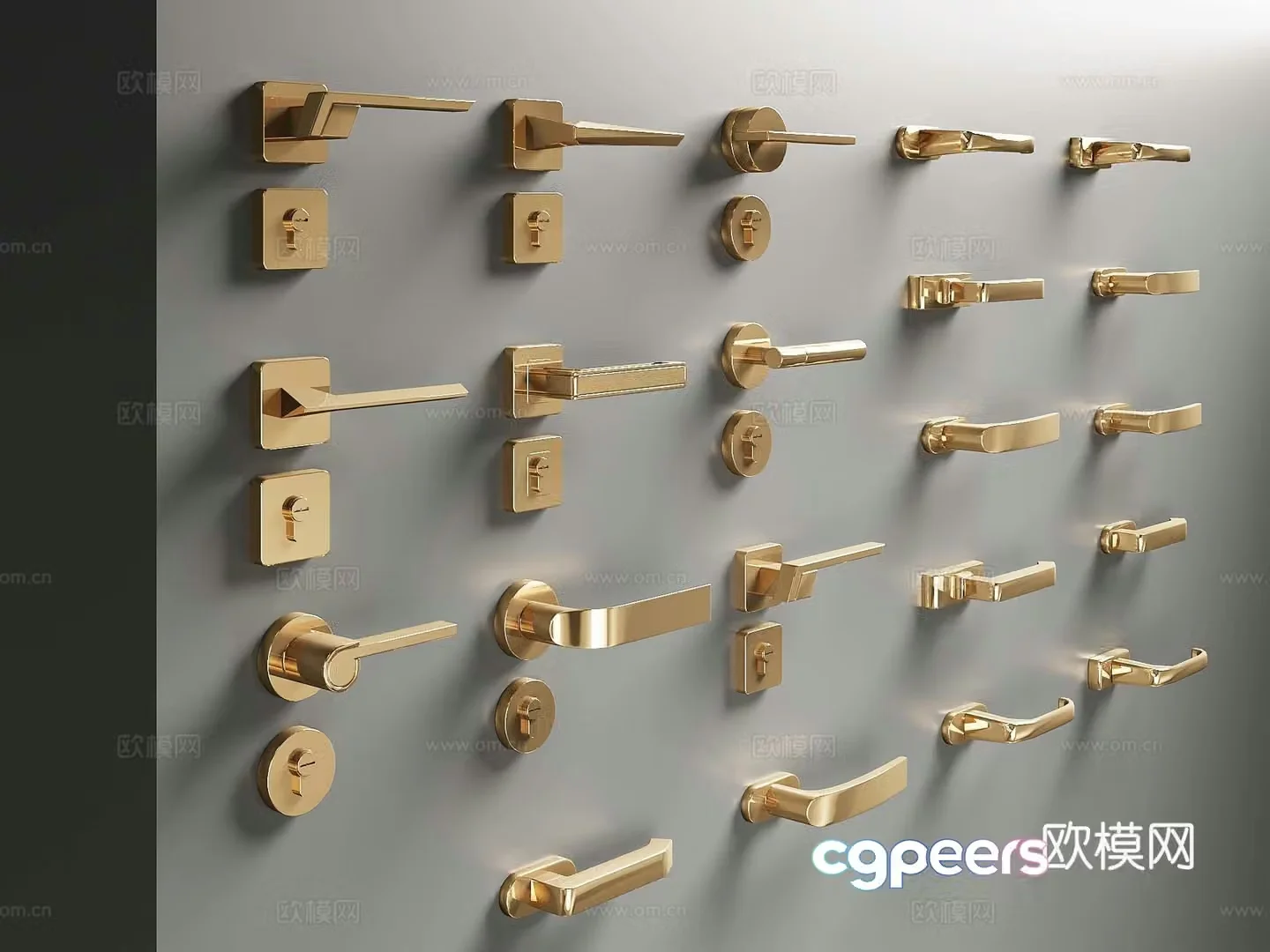 Modern door handle 3d model