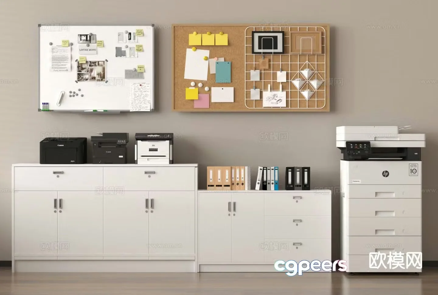 File cabinet filing cabinet printer office supplies 3d model