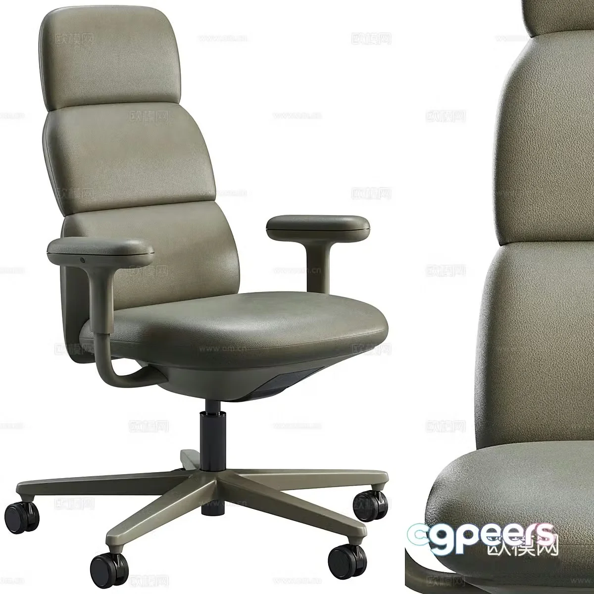 Modern leather office chair 3d model