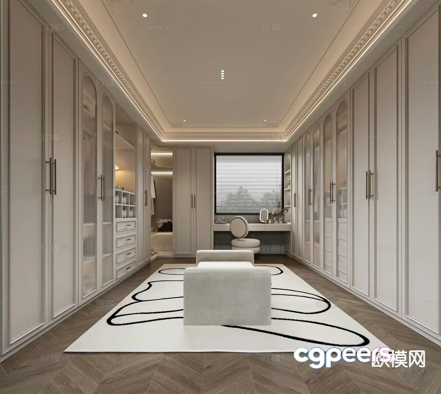 European style cloakroom 3D model
