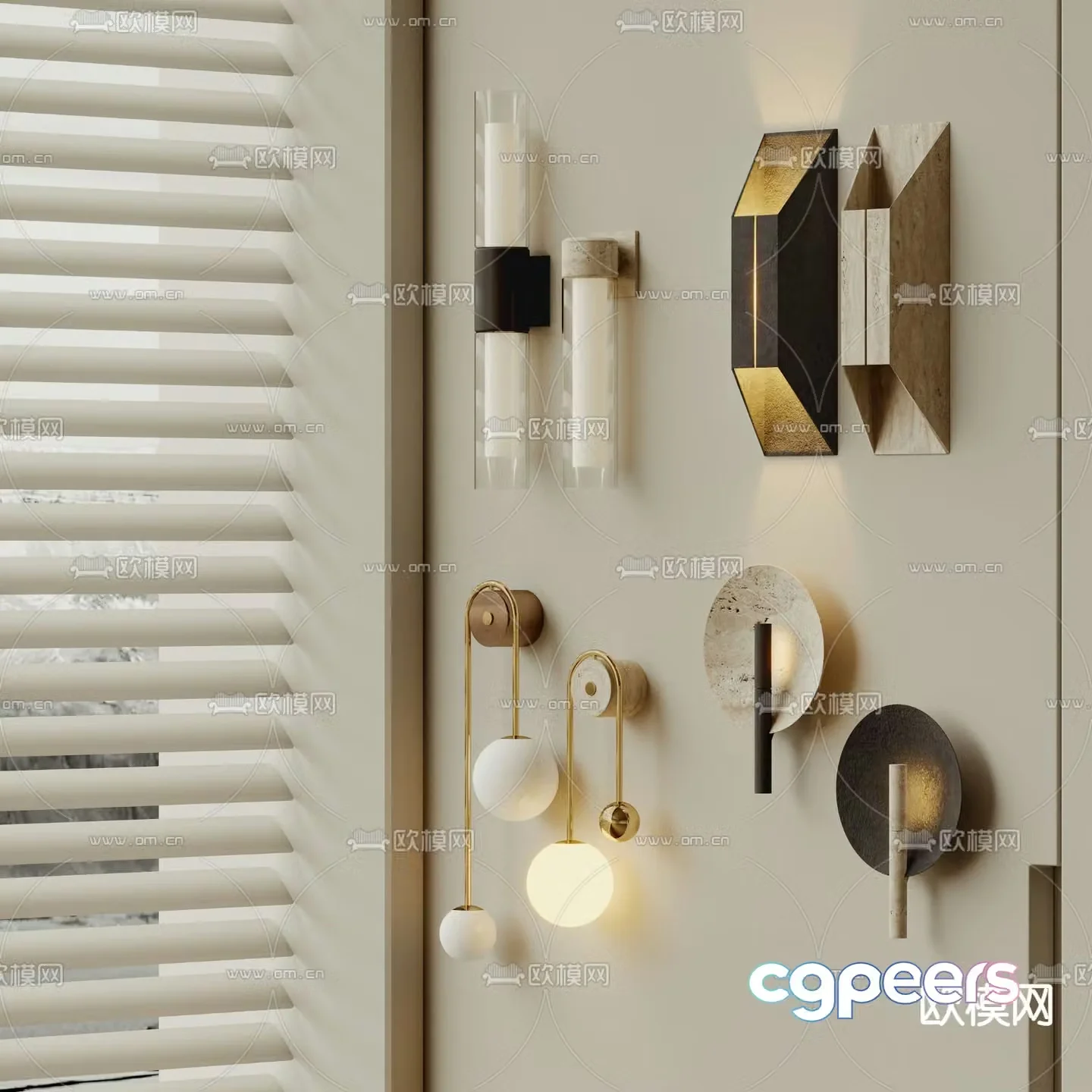 Wabi-sabi wall lamp metal wall lamp 3d model