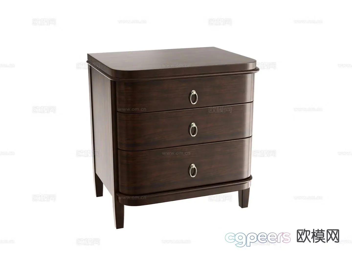 American bedside table 3d model