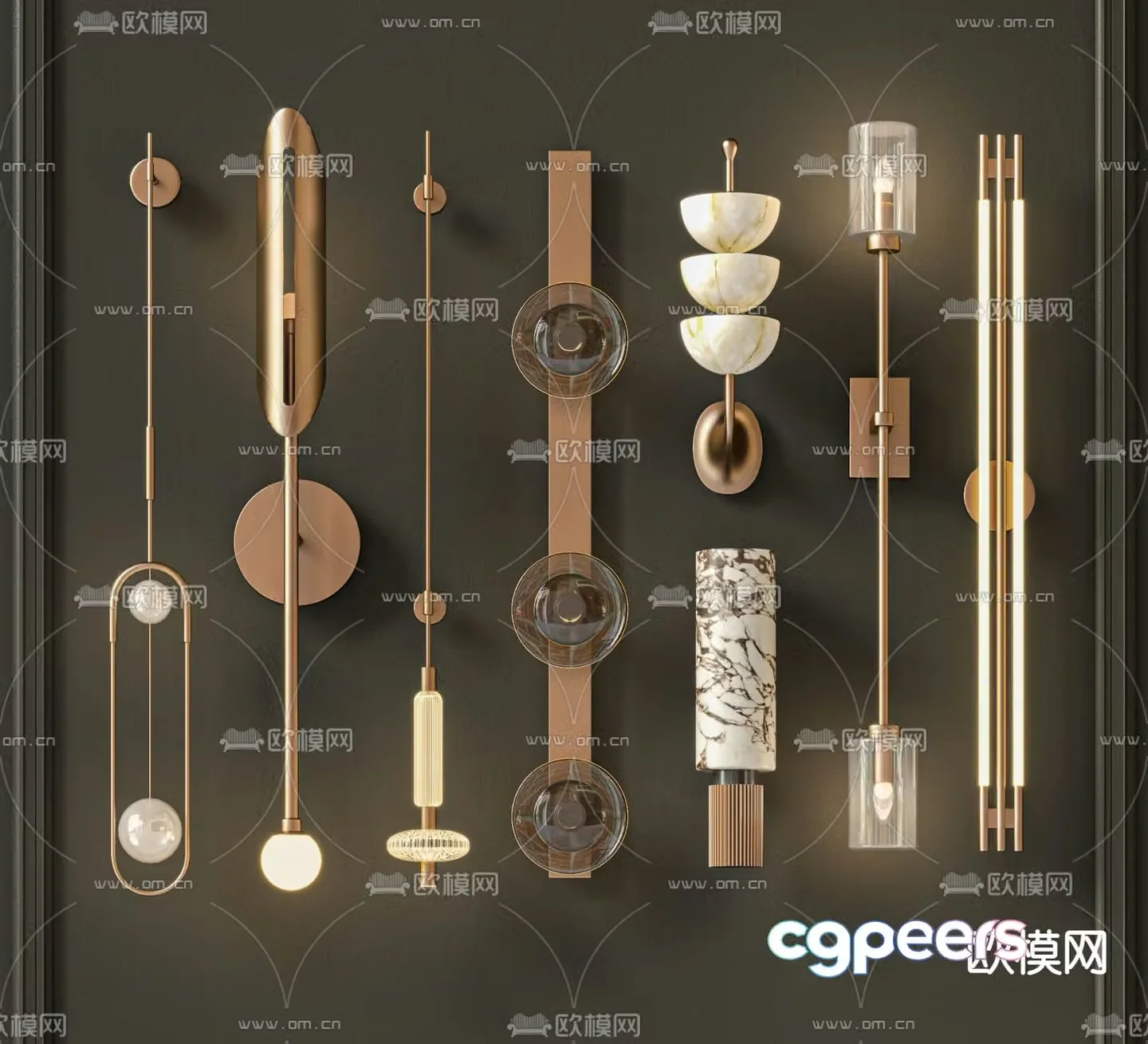 Light luxury wall lamp 3D model