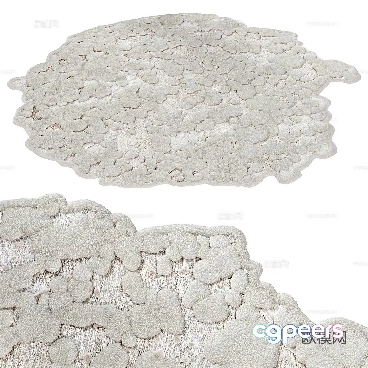 Modern Cream Style Sophie Dries Meteor Carpet 3D Model
