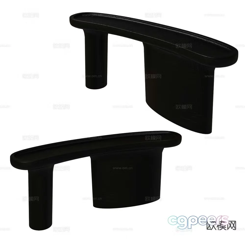 BAXTER Italian style side view table 3D model