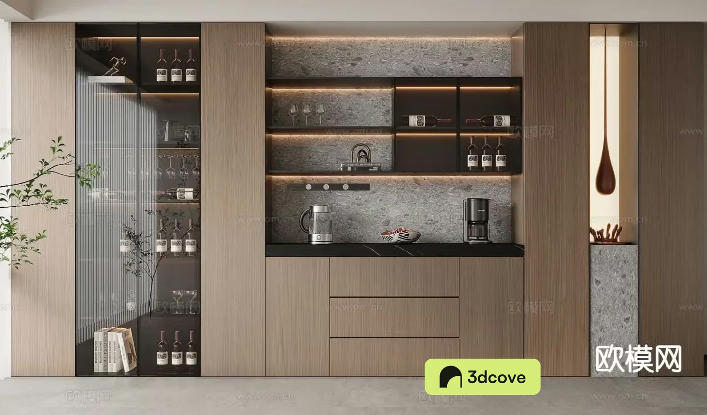 Modern glass wine cabinet