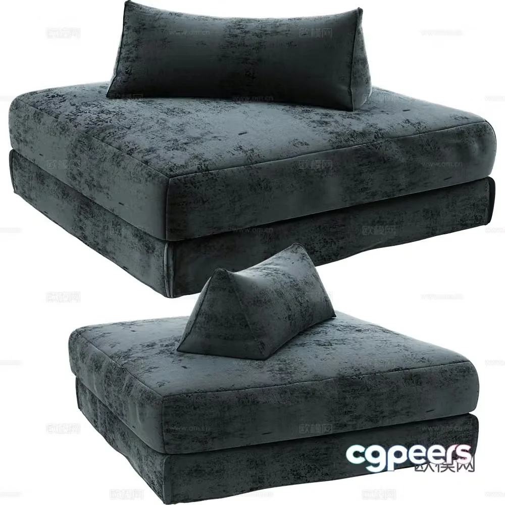 Modular sofa foot pedal sofa stool 3d model