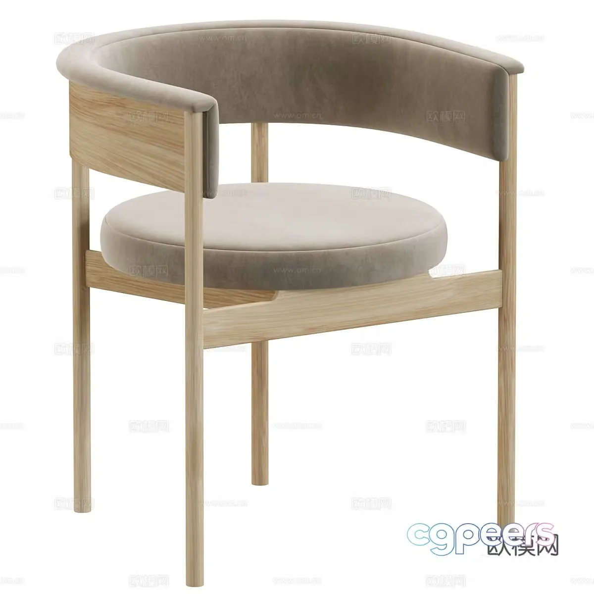 Nordic chair leisure chair 3d model