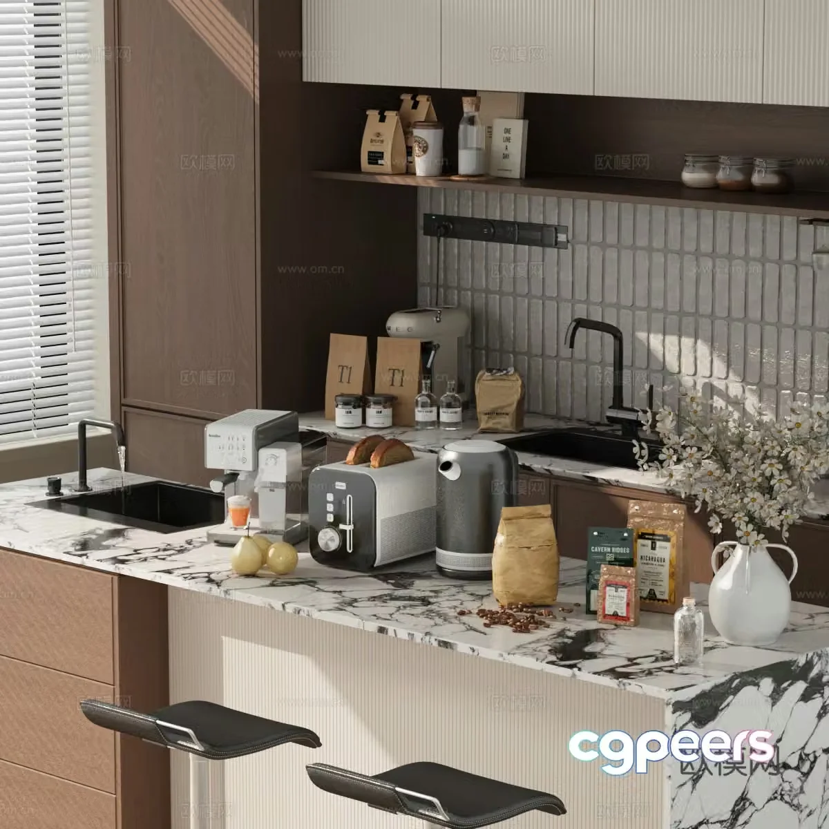 Kitchen supplies coffee machine bean grinder bread machine coffee bean 3d model