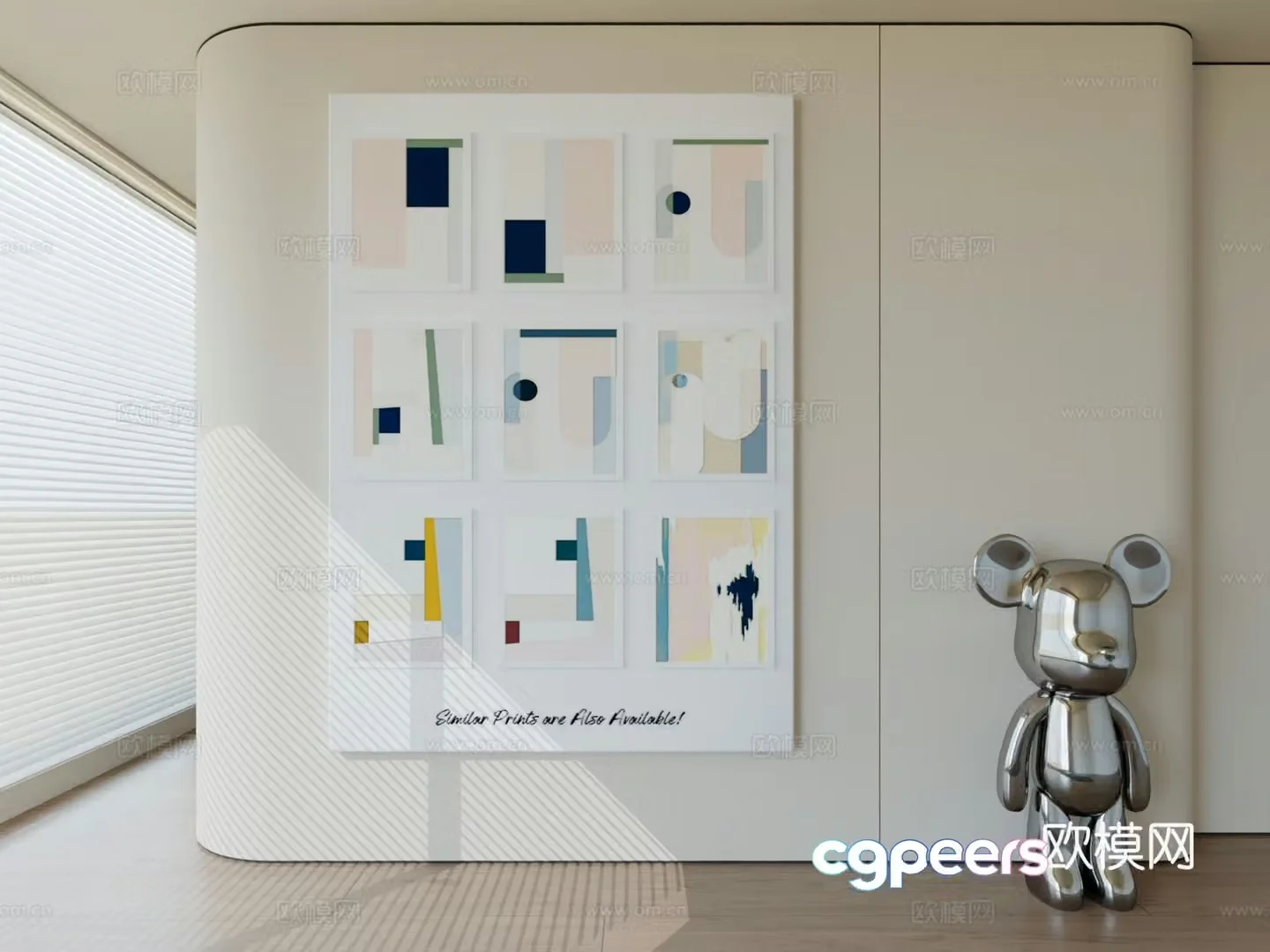 Modern minimalist hanging painting abstract art hanging painting 3d model